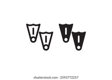 Swim Fins Icon Representing Diving and Water Sports Vector