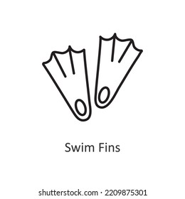 Swim Fins Vector outline Icon Design illustration. Travel Symbol on White background EPS 10 File