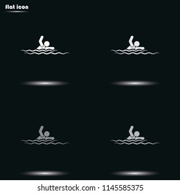 Swim flat grayscale vector icon.