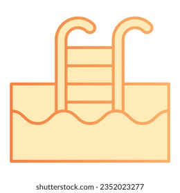 Icono de baño plano. Iconos naranjas de la piscina de estilo moderno y plano. Diseño de estilo de gradiente de carga, diseñado para web y aplicación. Eps 10