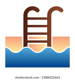 Icono de baño plano. Iconos de color de la piscina en un estilo moderno y plano. Diseño de estilo de gradiente de carga, diseñado para web y aplicación. Eps 10