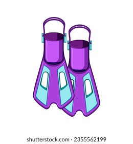 swim flippers cartoon. fin scuba, diver fins, beach yellow swim flippers sign. isolated symbol vector illustration