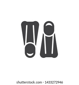 Swim flippers vector icon. filled flat sign for mobile concept and web design. Pair of flippers glyph icon. Symbol, logo illustration. Vector graphics