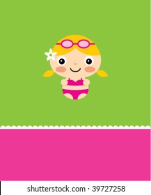 swim girl card