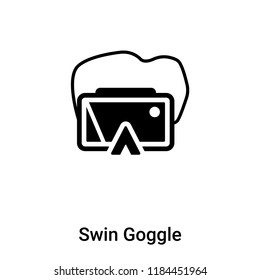 Swim Goggle icon vector isolated on white background, logo concept of Swin Goggle sign on transparent background, filled black symbol