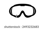 swim goggles, black isolated silhouette