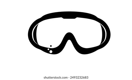 swim goggles, black isolated silhouette