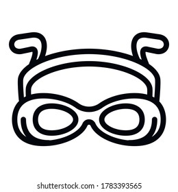 Swim goggles icon. Outline swim goggles vector icon for web design isolated on white background