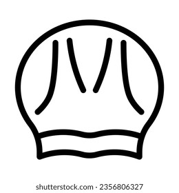 swim hat cap line icon vector. swim hat cap sign. isolated contour symbol black illustration