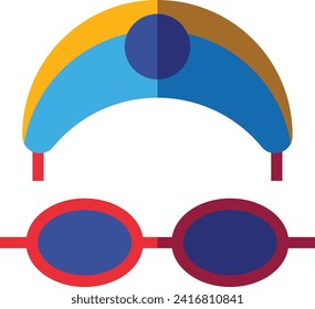 Swim Icon. Swim cap and goggles icon
