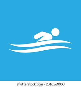 Swim icon isolated, swimming logo vector illustration