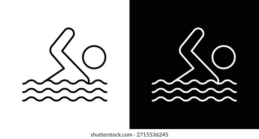 Swim icon in line design. Editable stroke icons.