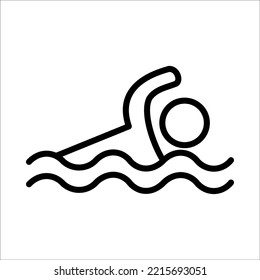 Swim Icon Logo Design Vector Template Illustration Sign And Symbol Pixels Perfect