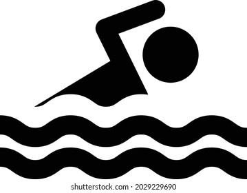 swim icon on white background. summer swim water sign. swimming symbol. flat style.