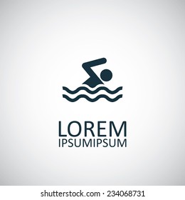swim icon on white background 
