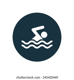 swim icon on white background 