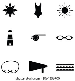 swim icon set