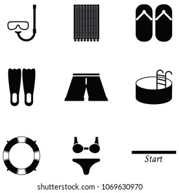 swim icon set