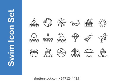 Swim Icon Set with vector collections. 