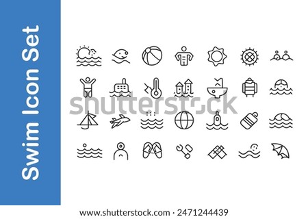 Swim Icon Set with vector collections. 