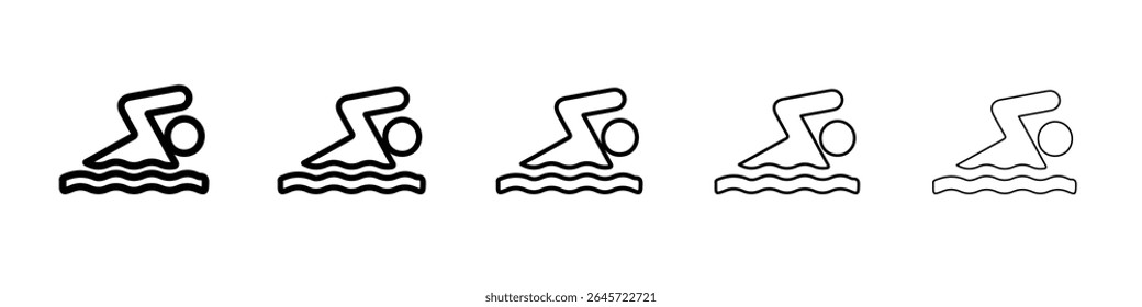 Icono de natación Logotipo de contorno de Vector simple
