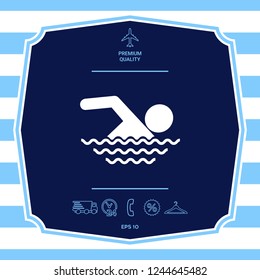 Swim icon symbol. Graphic elements for your design