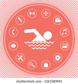 Swim icon symbol. Graphic elements for your design