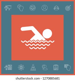 Swim icon symbol. Graphic elements for your design