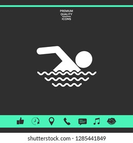 Swim icon symbol. Graphic elements for your design