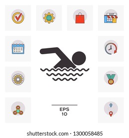 Swim icon symbol. Graphic elements for your design