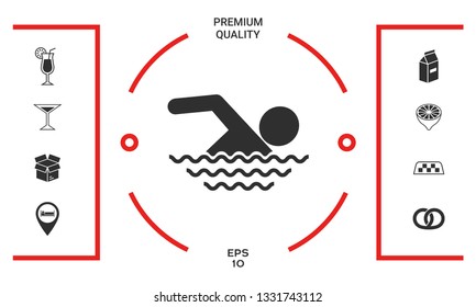 Swim icon symbol. Graphic elements for your design
