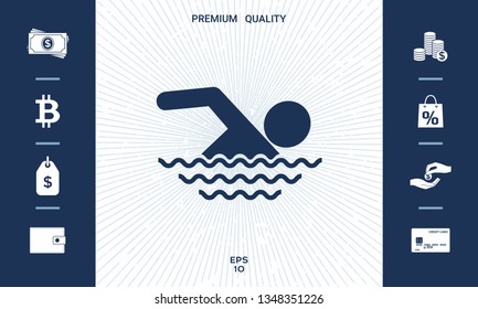 Swim icon symbol. Graphic elements for your design