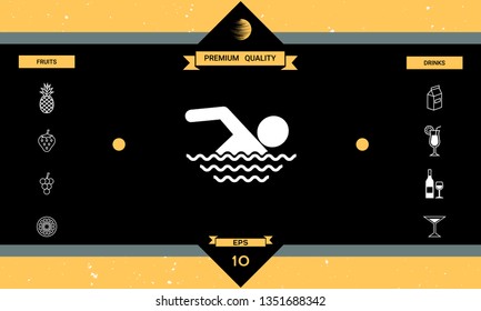 Swim icon symbol. Graphic elements for your design