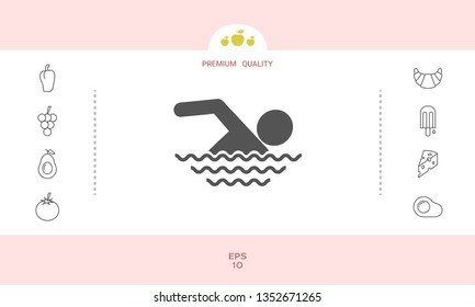 Swim icon symbol. Graphic elements for your design