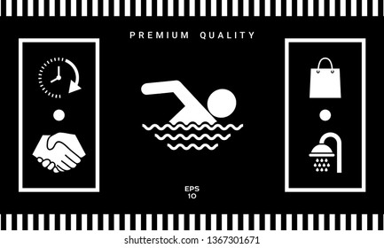 Swim icon symbol. Graphic elements for your design