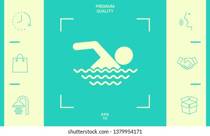 Swim icon symbol. Graphic elements for your design