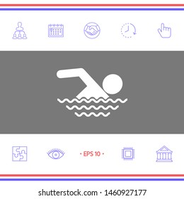 Swim icon symbol. Graphic elements for your design