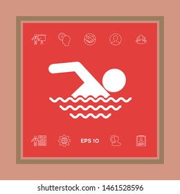 Swim icon symbol. Graphic elements for your design