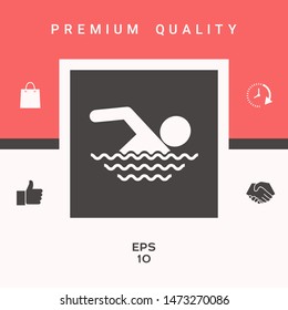 Swim icon symbol. Graphic elements for your design