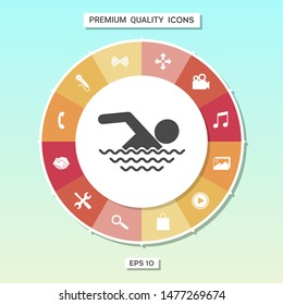 Swim icon symbol. Graphic elements for your design