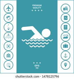 Swim icon symbol. Graphic elements for your design