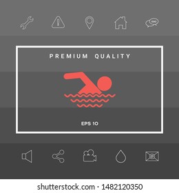 Swim icon symbol. Graphic elements for your design