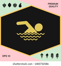 Swim icon symbol. Graphic elements for your design