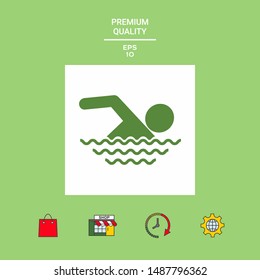 Swim icon symbol. Graphic elements for your design