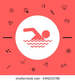 Swim icon symbol. Graphic elements for your design