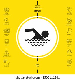 Swim icon symbol. Graphic elements for your design
