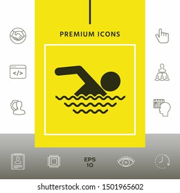 Swim icon symbol. Graphic elements for your design