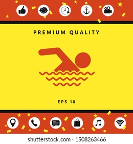 Swim icon symbol. Graphic elements for your design