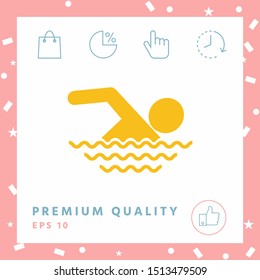 Swim icon symbol. Graphic elements for your design