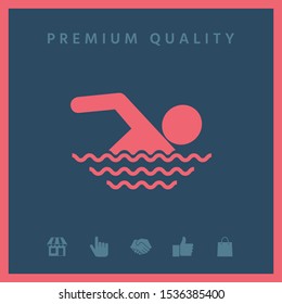 Swim icon symbol. Graphic elements for your design